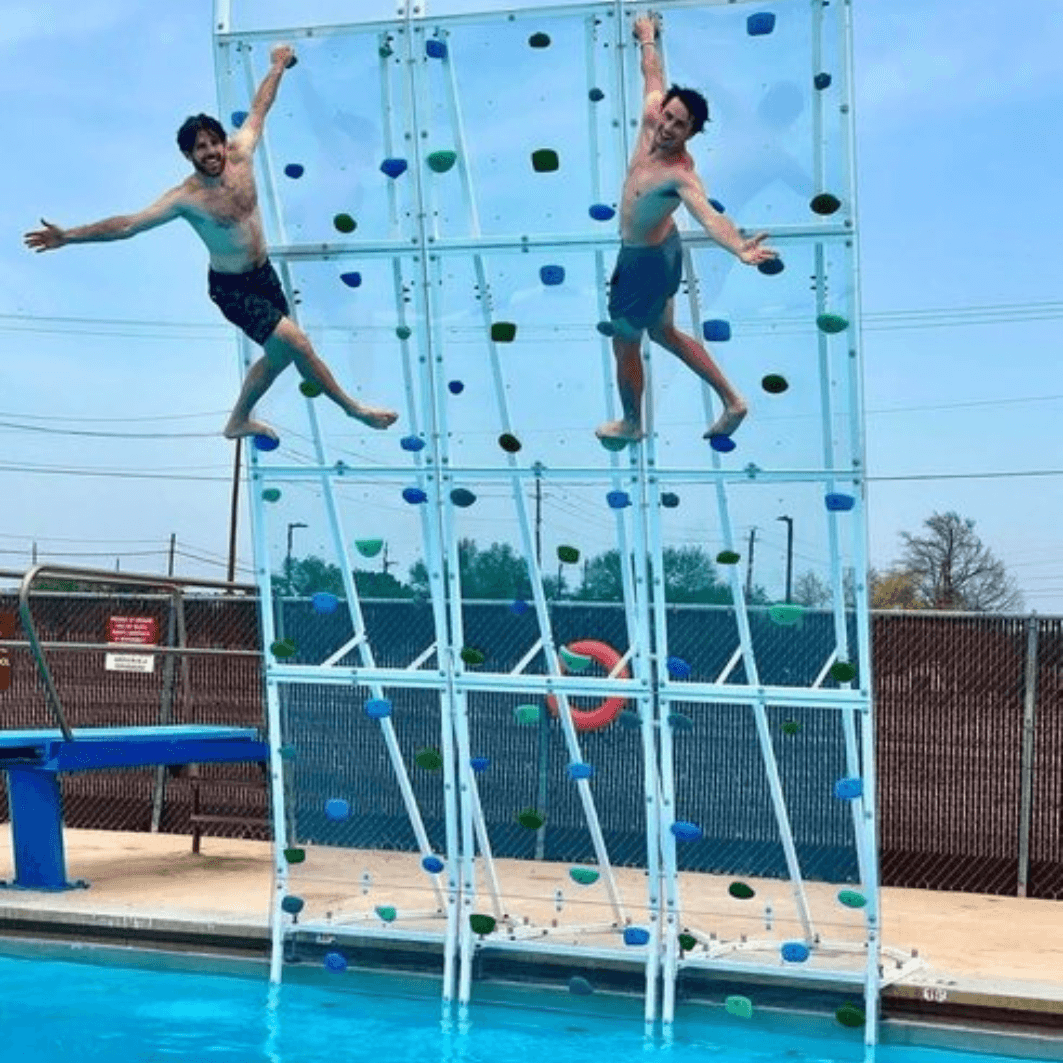 AquaClimb Krystal clear poolside climbing wall
