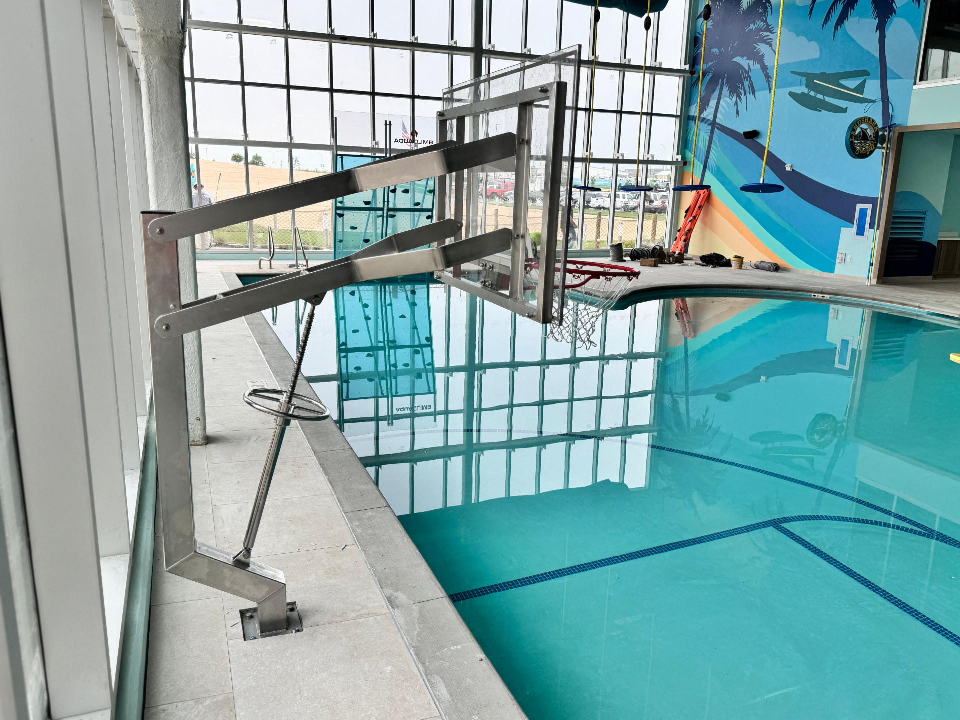 Slamma adjustable poolside basketball hoop